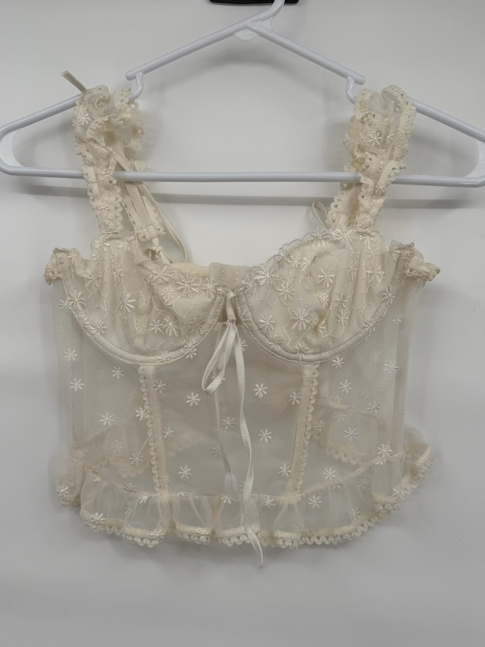 Out from under cream lace lingerie romantic top